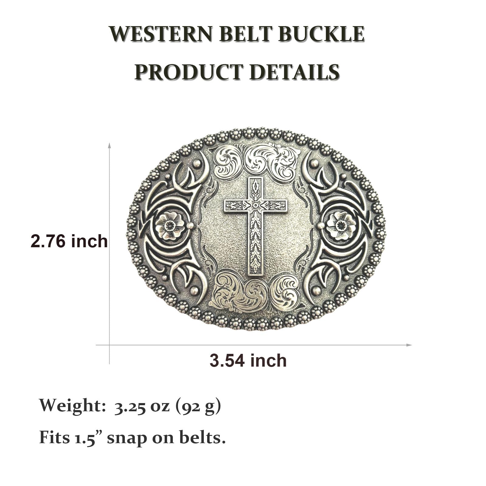 Hebillas de cinturón occidentales para hombres y mujeres, rodeo, vaquera, vintage, religiosa, cruz, fe, hebilla de cinturón