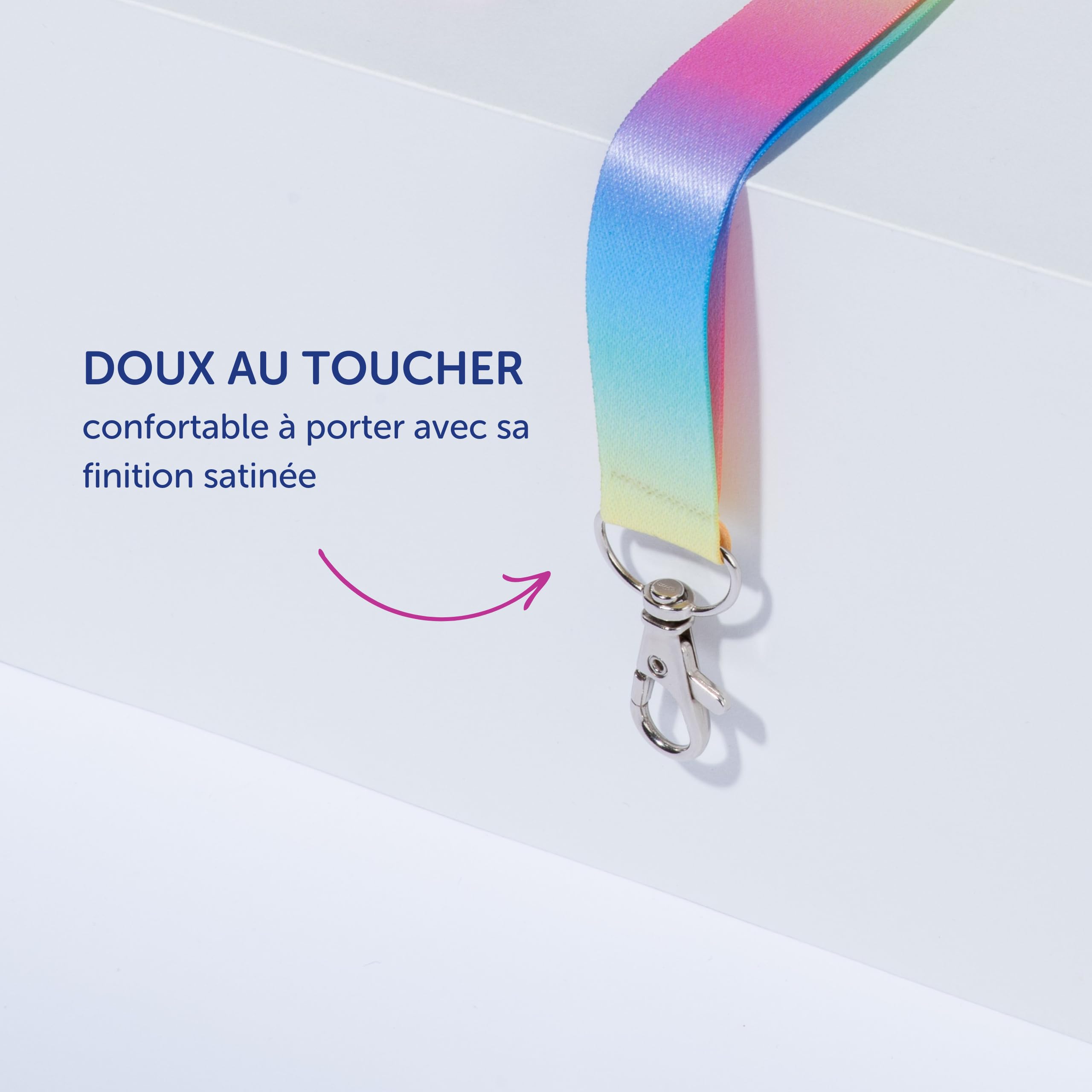 10 tours de cou recyclés à motif arc-en-ciel 44 cm de long x 2 cm de large