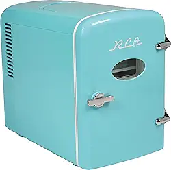 RCA RMIS129-BLUE Mini refrigerador de bebidas retrô 6 latas - azul