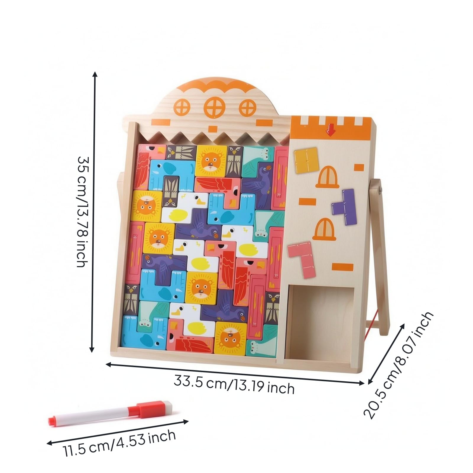 Gioco Incastro Stile Incastro Sicuro | Creativo, Puzzle in Legno con Cavalletto, Colorato, Giocattolo, per Scuola Infanzia, Asilo
