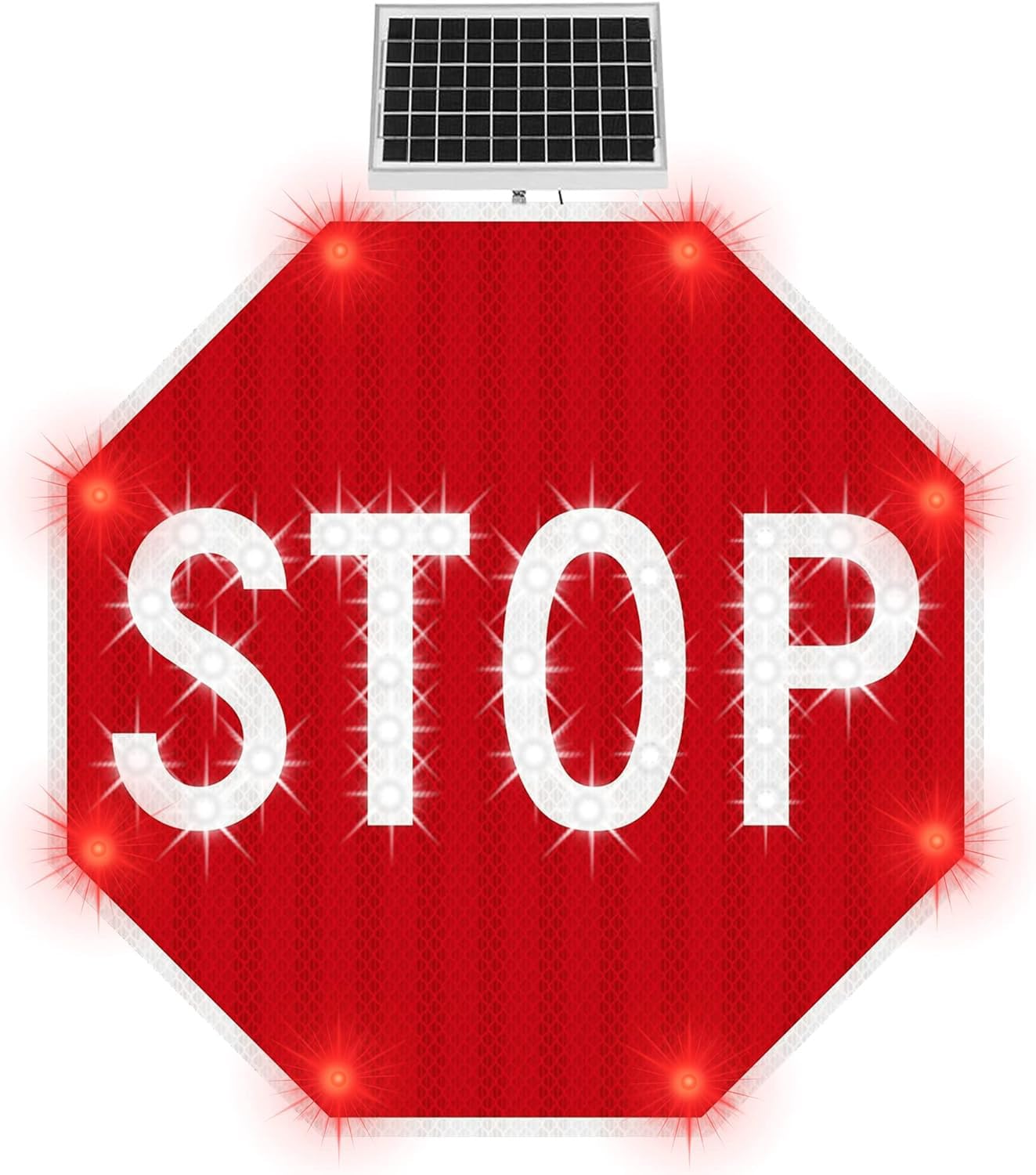 24" Señal de Paso de peatones Power Solar Stop Intermitente Señales de tráfico para Iluminado Iluminación Led Señales de tráfico por Carretera