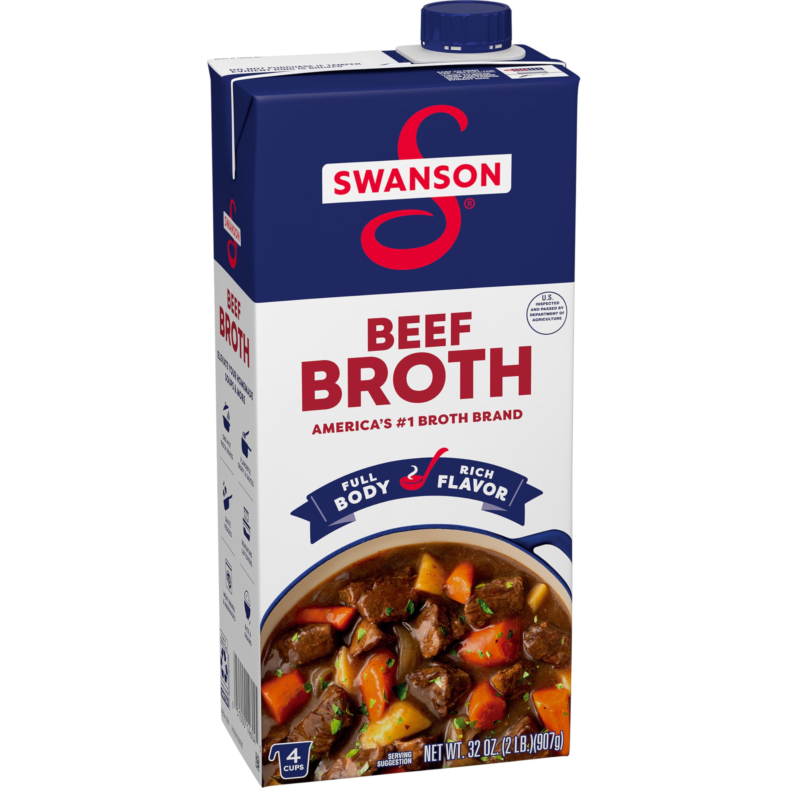 Swanson 100% Natural, Gluten-Free Beef Broth, 32 Oz Carton