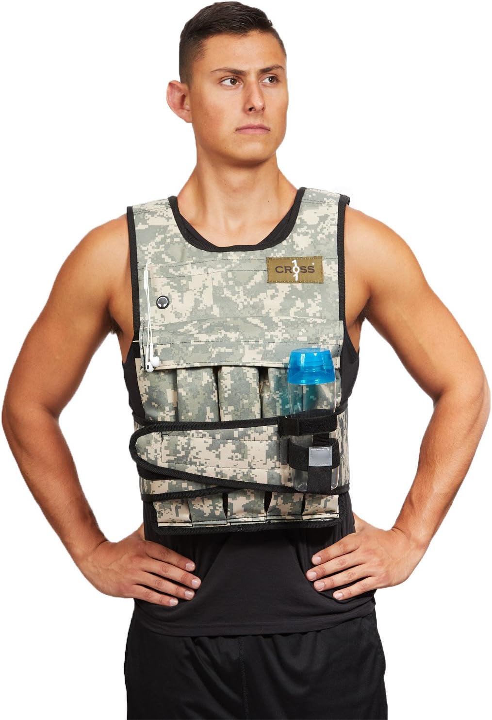 CROSS101 Weighted Vest Arctic/Desert Camouflage (60LBS, Desert CAMO)