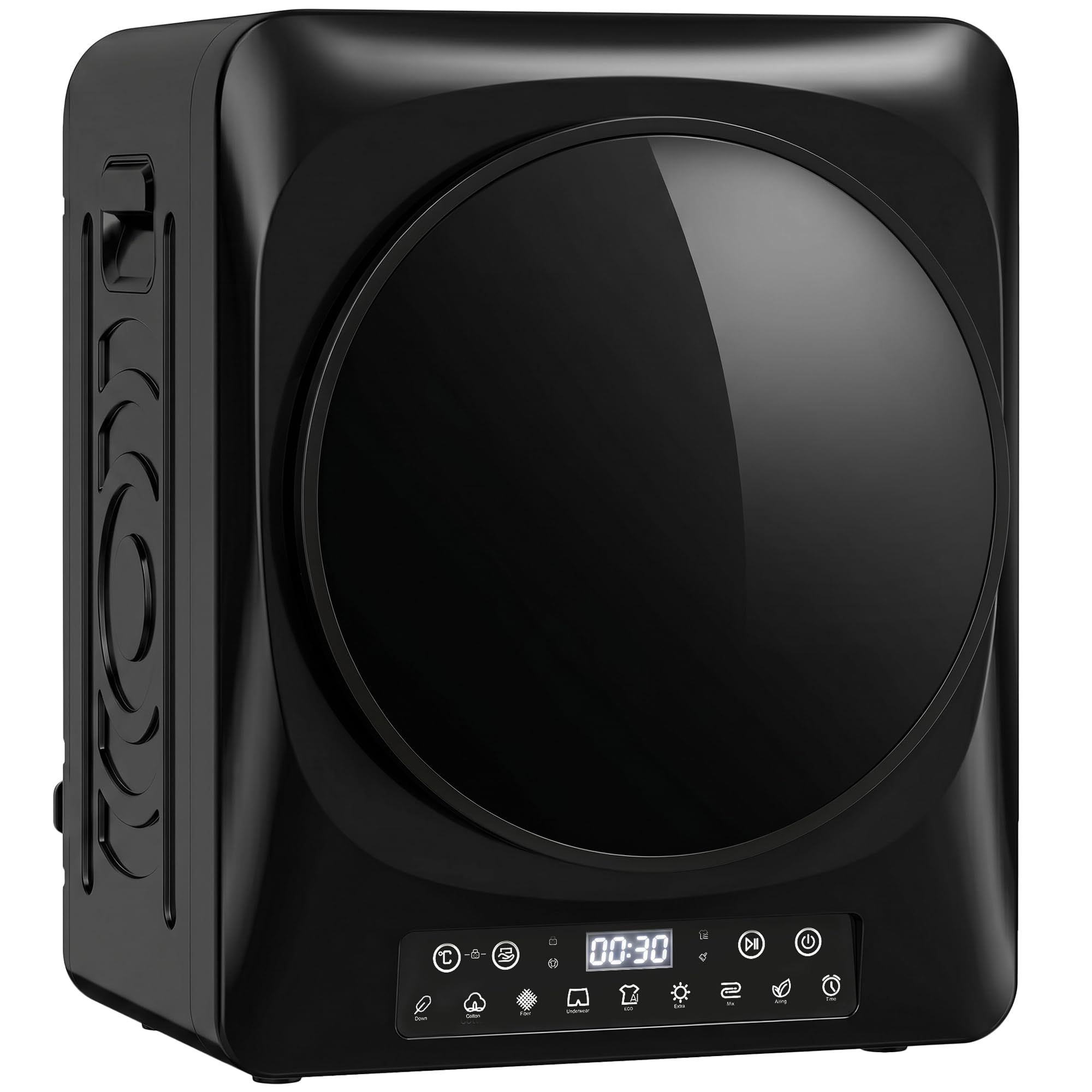 HOMCOM Wäschetrockner 5 kg Mini Ablufttrockner mit 9 Programmen bis zu 60℃, 1000W Trockner mit Knitterschutz, Doppelfilter, LED-Touchscreen, Timer, Kindersicherung für Wohnmobile, Haus, Schwarz