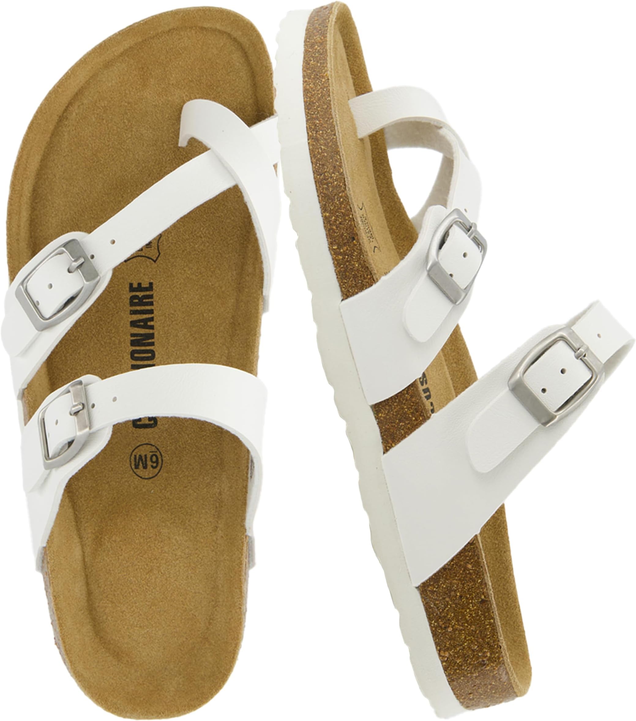 Luna Sandals for Women, Cork Footbed Womens Sandals for Summer Comfort with Adjustable Straps, Wide Width Available