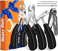 MPKDZNE 7-in-1 Heavy Duty Toenail Clippers for Seniors - Podiatrist Grade Kit for Thick Fungal Ingrown Nails & Weak Hands