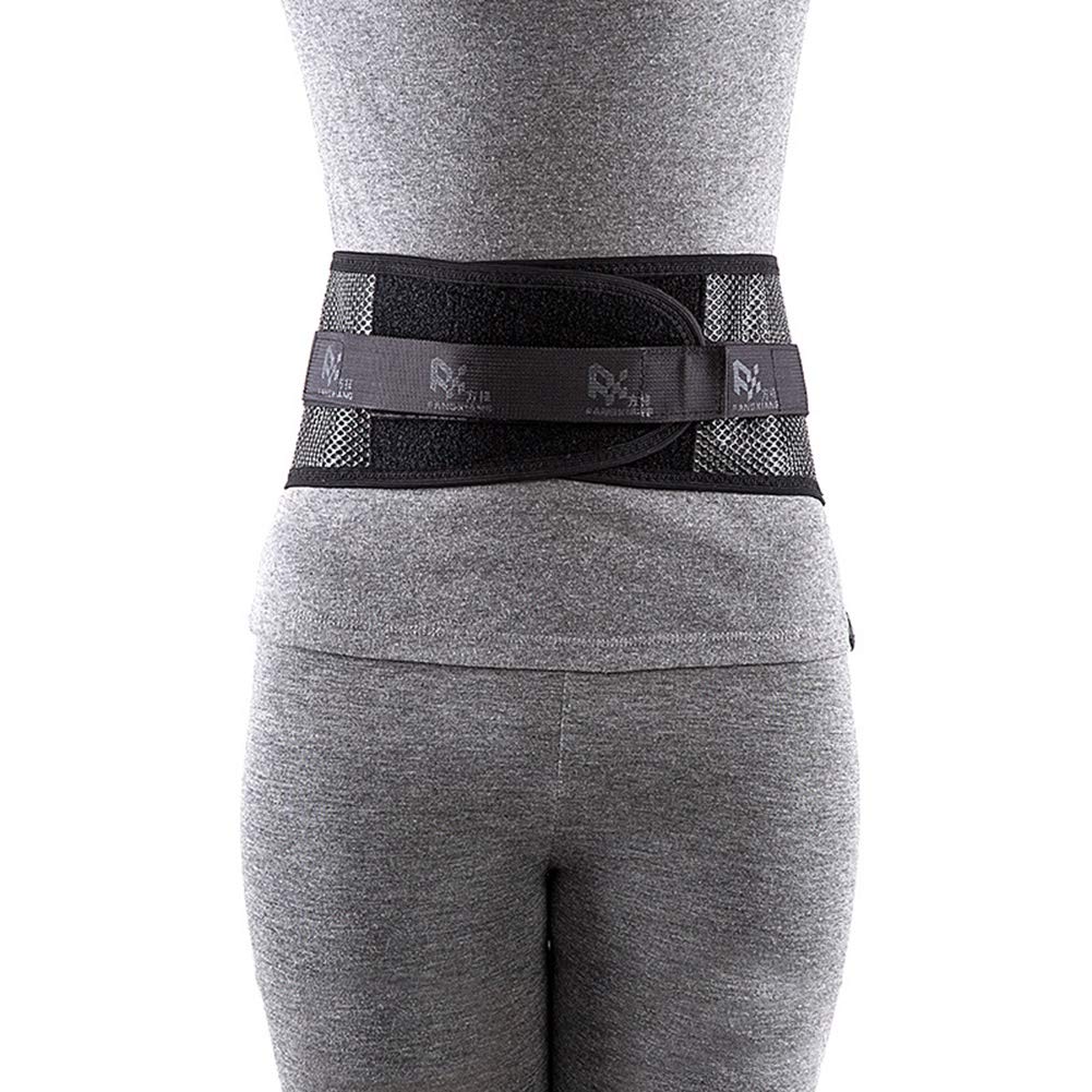 Cinturón de soporte lumbar Brace para la parte inferior de la espalda Alivio del dolor para espasmos en la espalda Ciática Levantamiento de pesas Cintura Gimnasio para hombres y mujeres depo