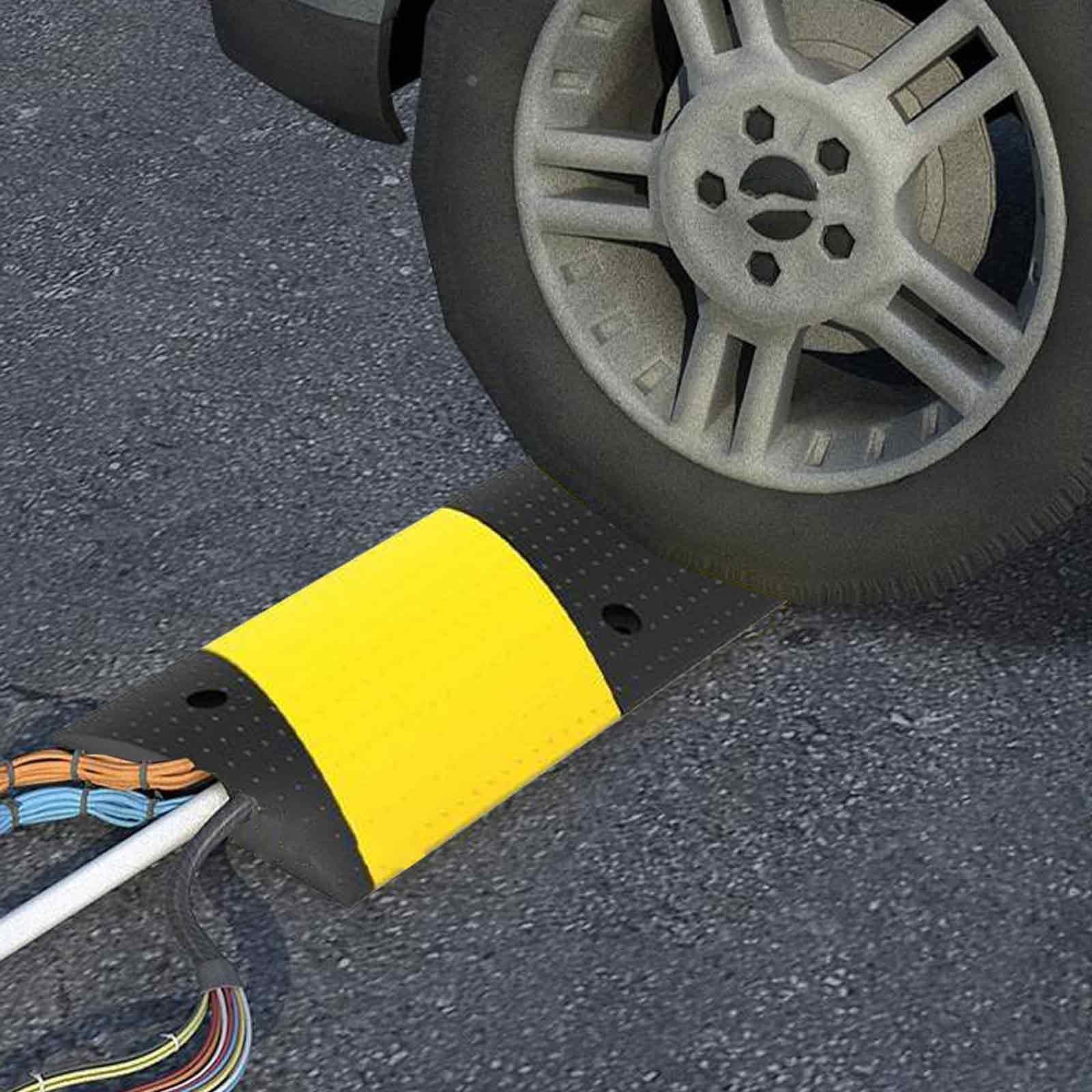 Pasacables Suelo, Banda Reductora de Velocidad Vial de Caucho, Protector de Cables para Tráfico de Alta Resistencia, Pasacables Suelo para Mangueras(100x15x3cm/39x6x1.2in)