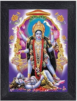 pnf Maa Kali MATA Ji Religious Wood Photo Frames with Acrylic Sheet Glass for Worship/Poojaphotoframe,Multicolour,6x8inch-20638