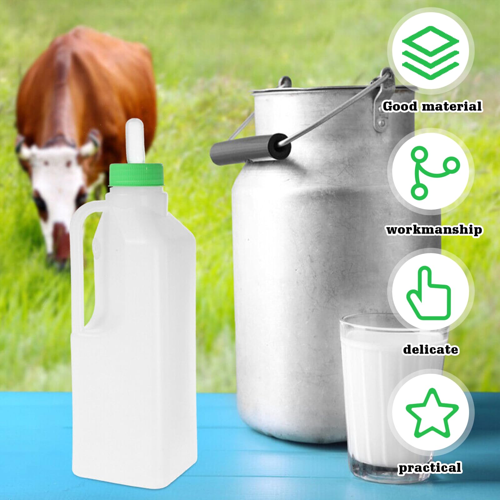2x Lamm-Milchflasche 850 Ml Mit 4 Silikon-Nippeln ? Produktbild-Vorschau 3