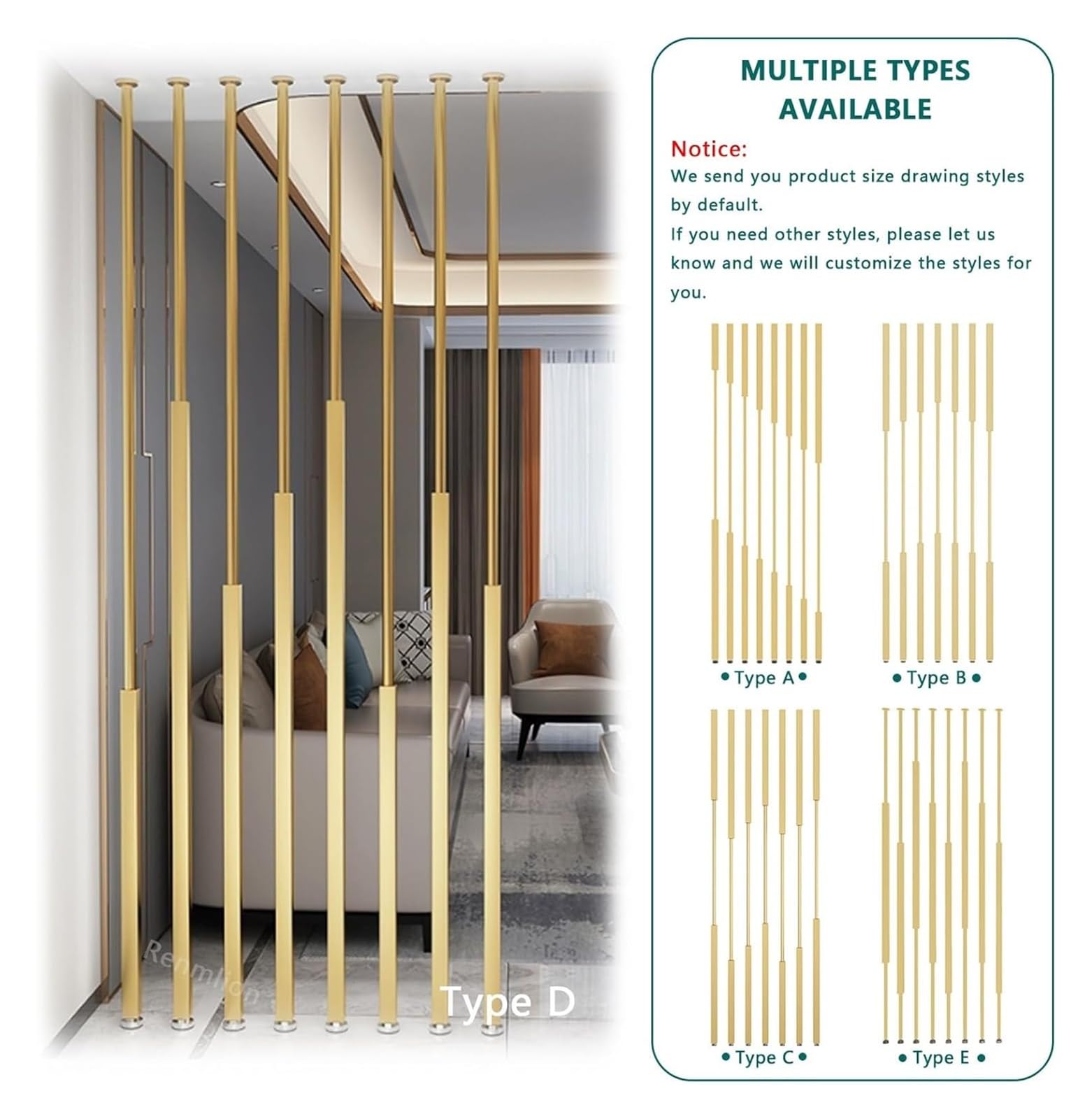Divisori for ambienti in metallo - Pali for schermi privacy regolabili dal soffitto al pavimento for una separazione perfetta degli ambienti, senza installazione di trapano