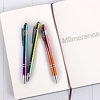 Vista 2 de 6Pcs Ballpoint Pens with Stylus Tips，Black Ink Stylus Pens for Touch Screens，Assorted Colors Click Pens - Best Gift for School