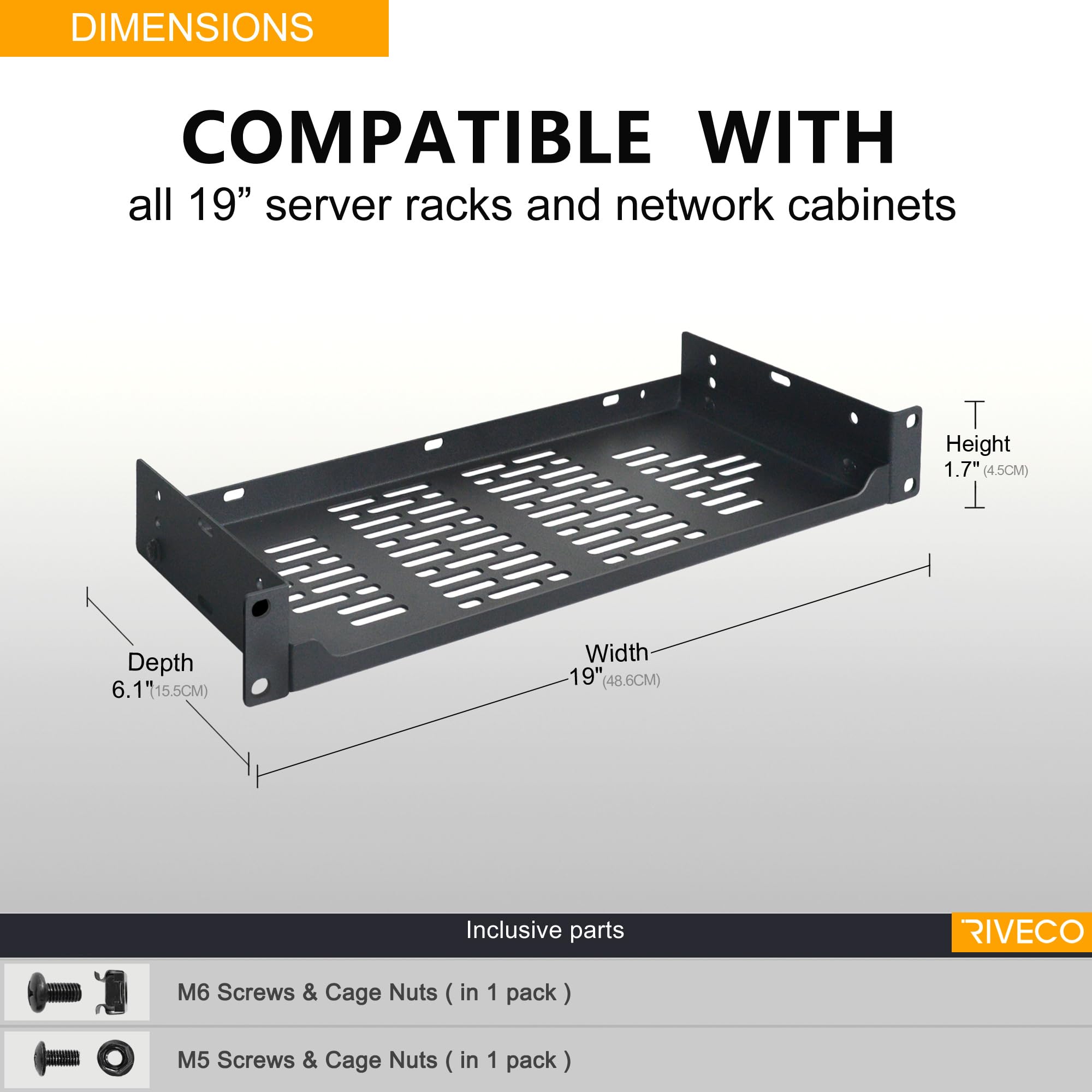 Amazon.com: RIVECO 2 PCS 6” Rack Shelves for 19 inches Network