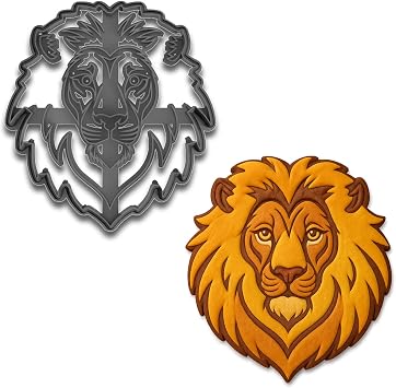 Mighty Gadget Detailed Lion Head Cookie Cutter Stamp - 4x3.49", African Safari Animal Cookie Mold for Bakers & Crafters Random Color