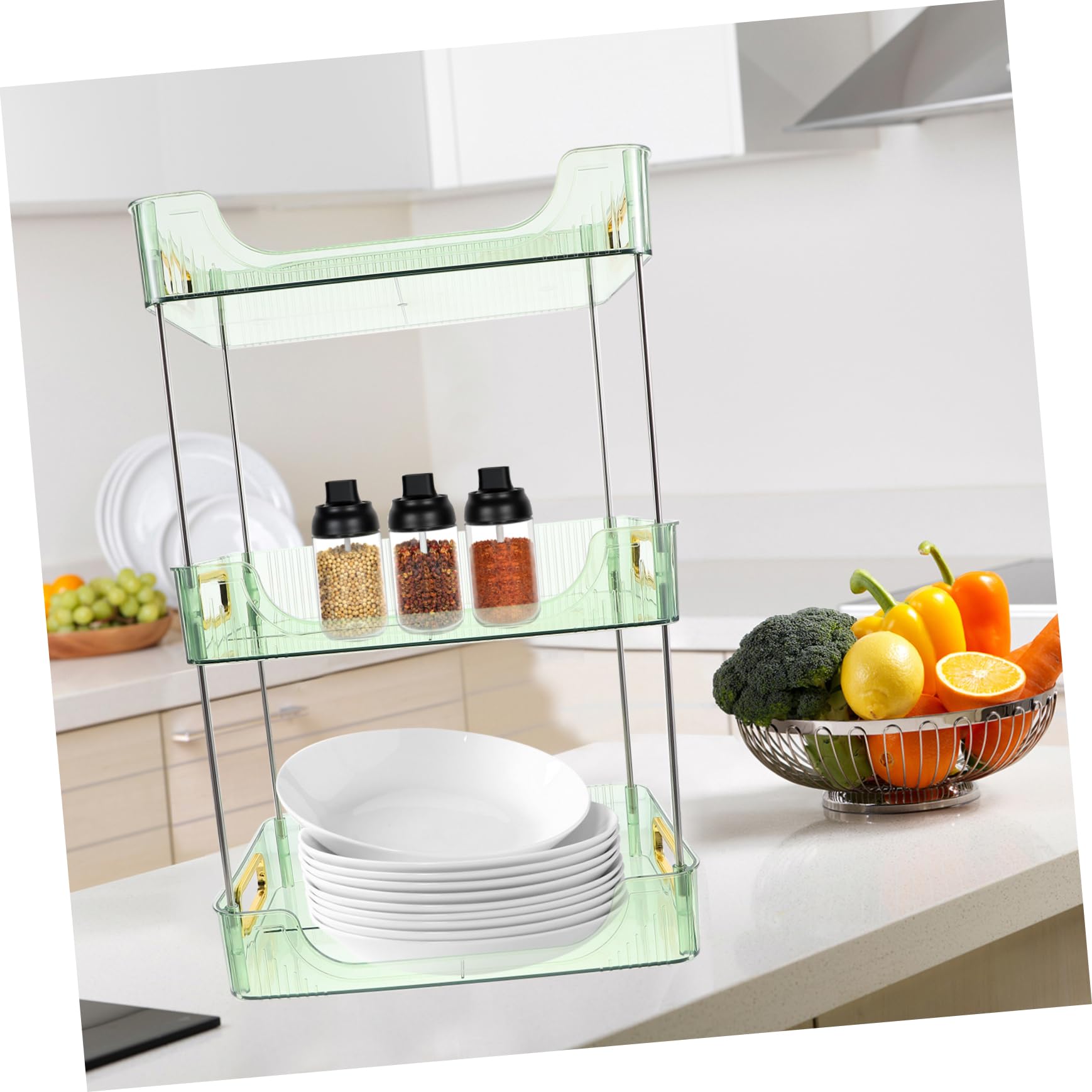 Badezimmer- -organizer Gestuftes Lagerregal Schreibtisch-make-up-sparregal Einfach Zu Montieren für Küche Badezimmer Bastelraum