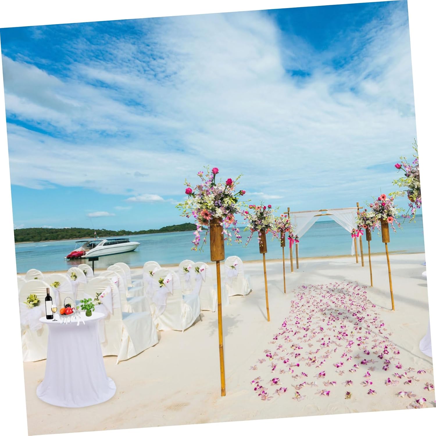 Elastic Table Cover for Wedding Banquet Stretch Cocktail Tablecloth Smooth Finish Easy to Clean Use for Parties and Events