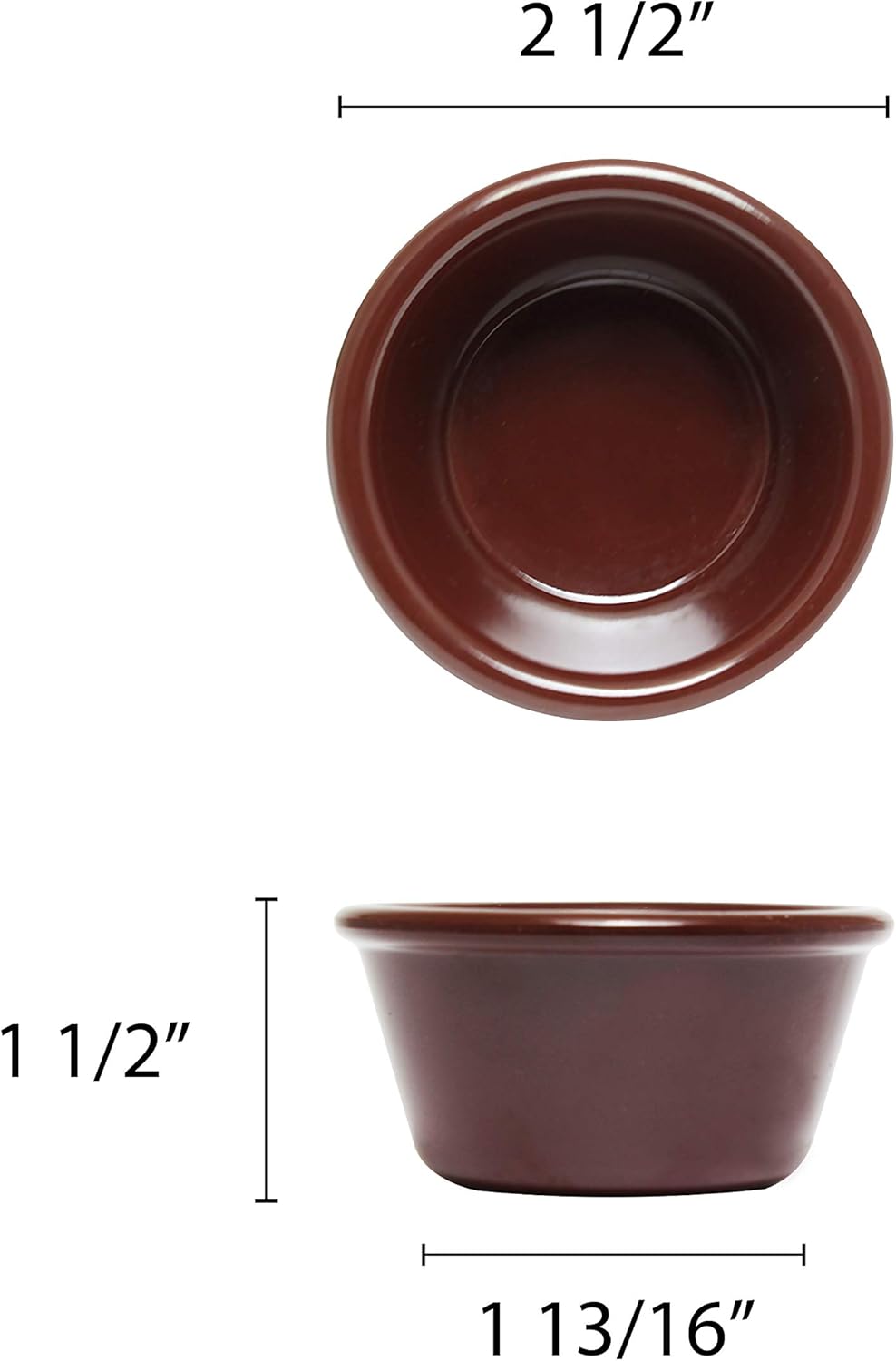 Thunder Group Melamine ramekin collection 1 3/4 oz, 2 1/2" smooth ramekin, chocolate, comes in dozen
