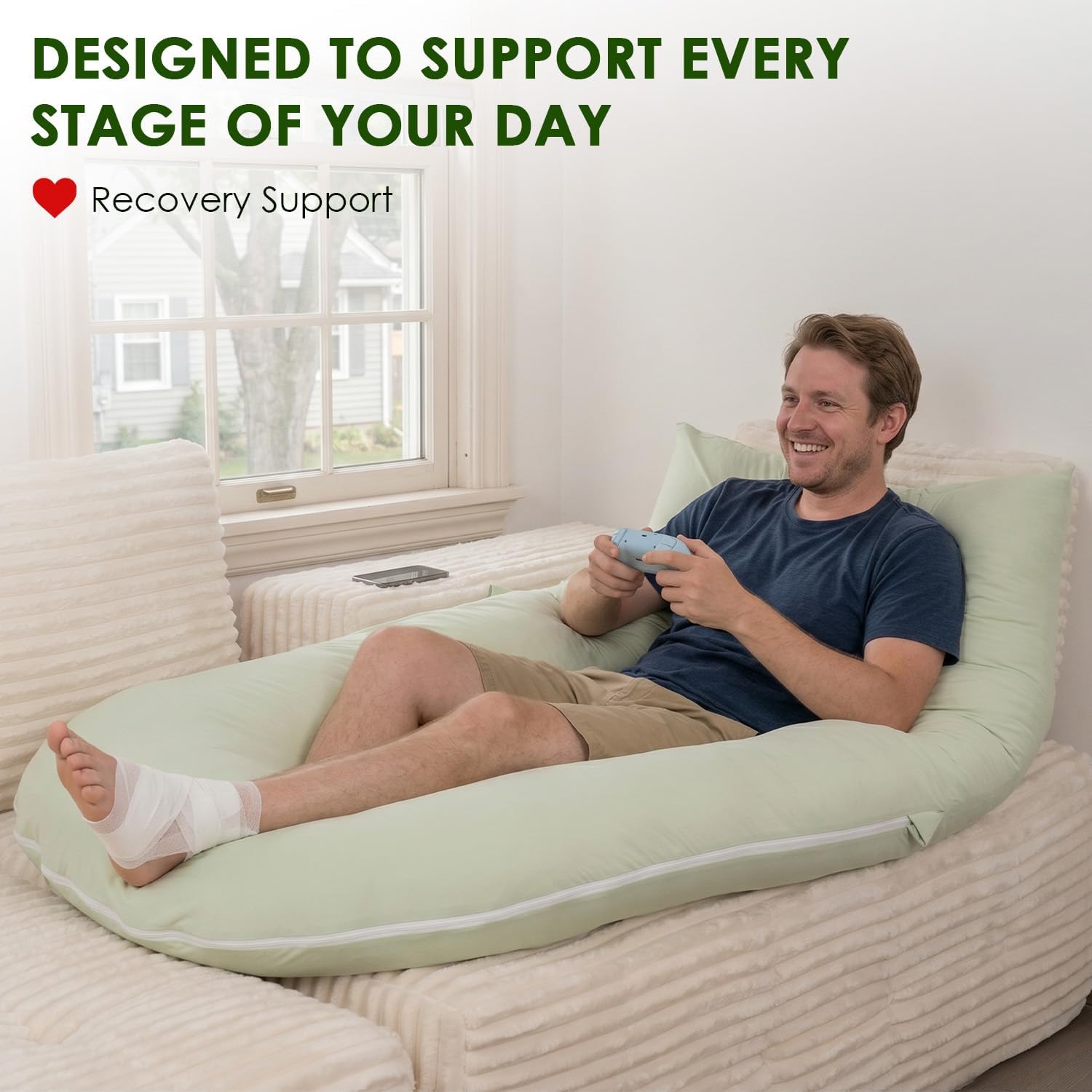 Extra Long Body Pillow, Cooling Pregnancy Pillows for Sleeping thumbnail