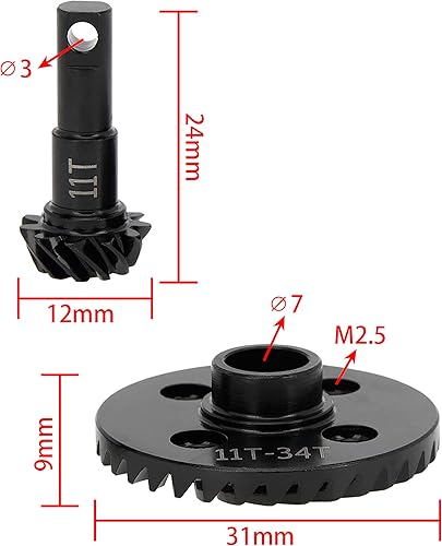 Miniatura 3 de DKKY TRX4 Engranajes Diff 11T 34T para Traxxas TRX4 Reemplazo #8279
