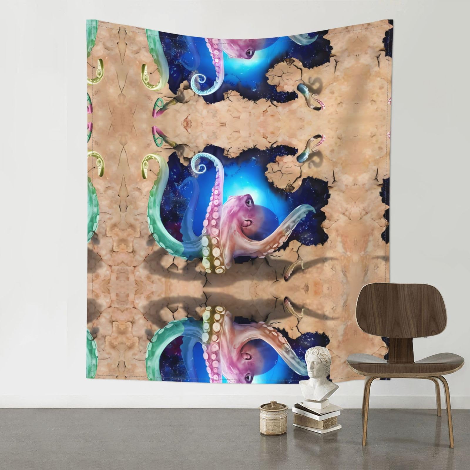 YYHWHJDE Octopus Prints 60x51in Wall Tapestry – Dreamy Bohemian Throw Blanket for Bedroom, Dorm Room & Aesthetic Living Space Decor
