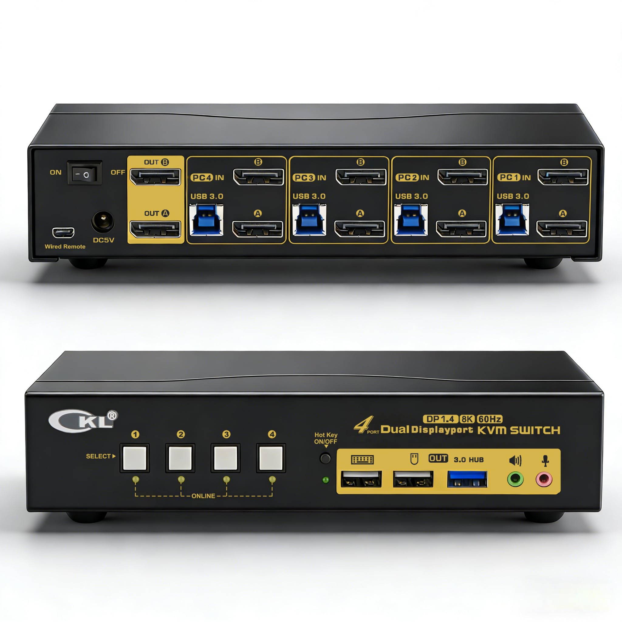 8K@60Hz HDMI+DisplayPort KVMスイッチ Amazon.com: 8K Displayport 2.1 KVM Switch 2 in 1 Out DP1.4 with 4