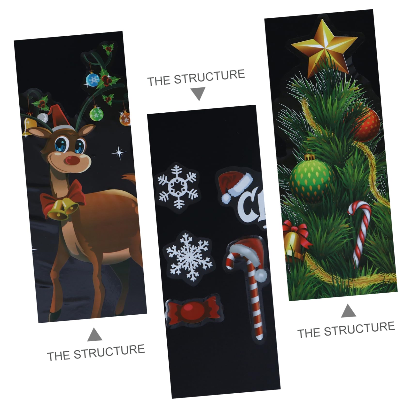 TOPBATHY 2 Juegos Adhesivos Decorativos de Ventana de y Árbol de Navidad Set de Decoración Festiva Hogar y