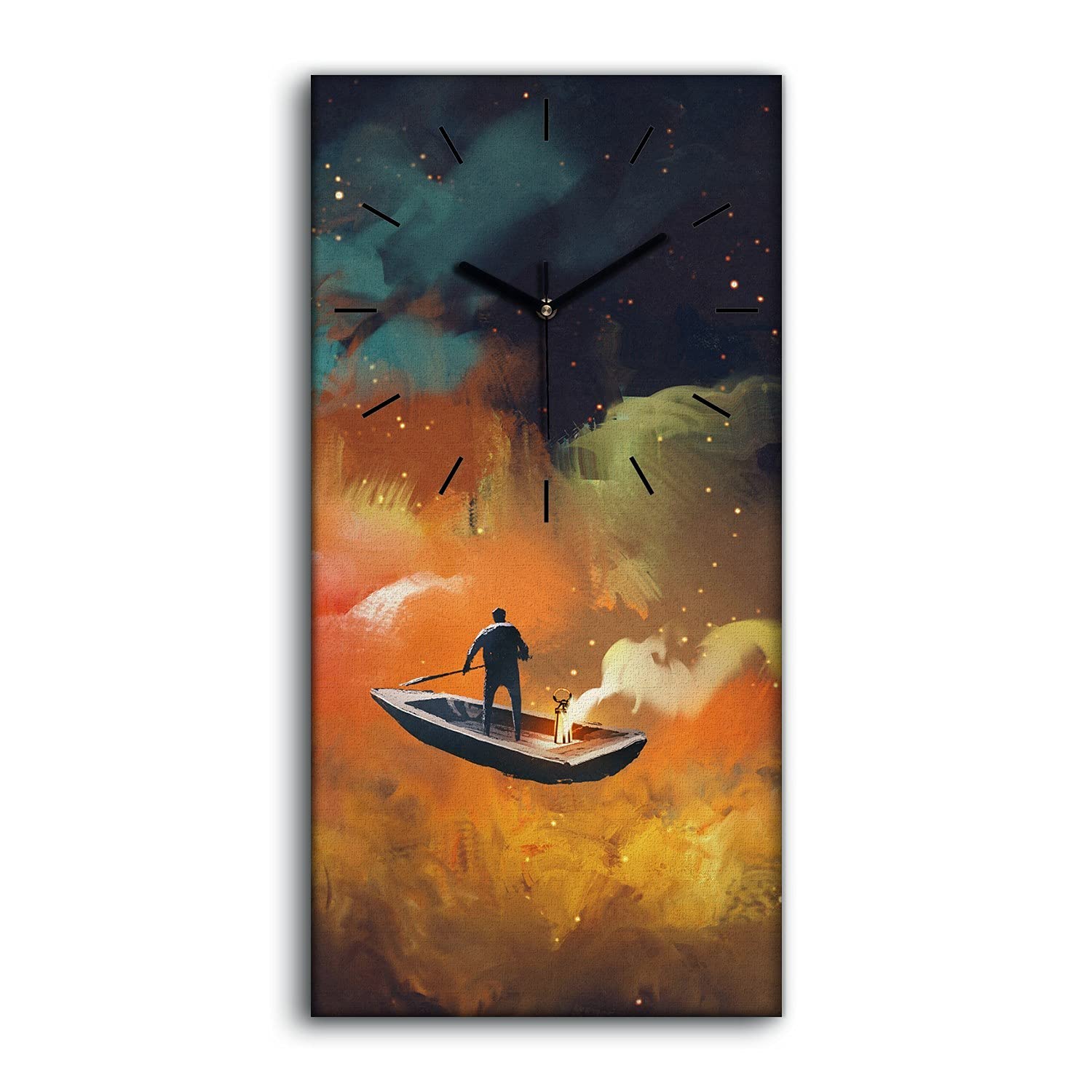 Horloge sur Toile silencieuse sans tic-tac 30x60cm espace