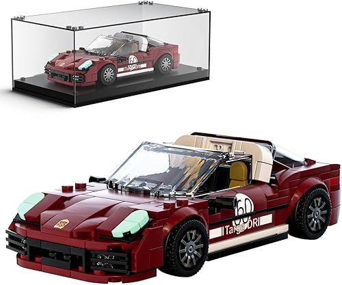 Mould King Speed Championship 911 Targa 4S Super Car Models Juguetes de construcción con vitrina transparente, kits de autos modelo 27060, kit de