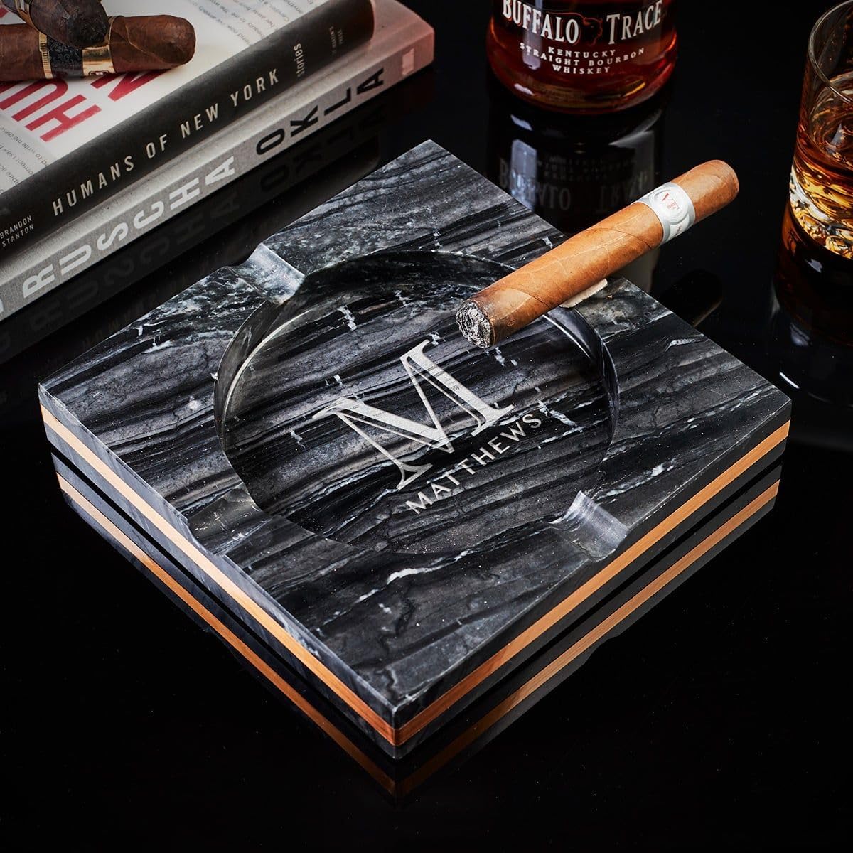 Bradford Custom Marble Cigar Ashtray for Cigar Aficionados