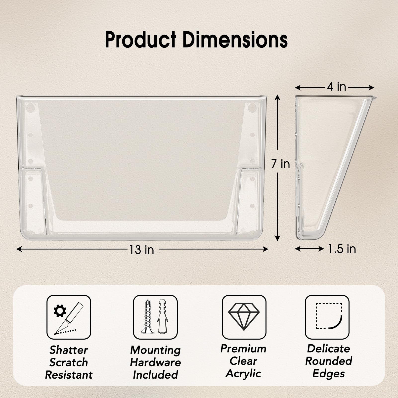 MaxGear Clear Acrylic Single Pocket 4 Pack — Amazon image 3