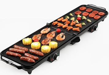 35Electric Large Griddle - 1600W,Foldable Dual Zone,Nonstick