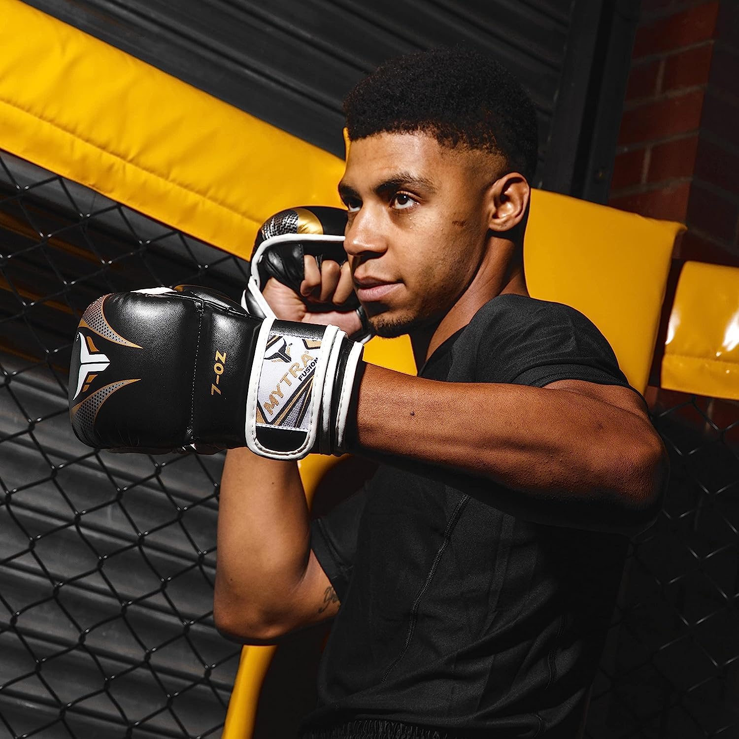 Mytra Fusion MMA Gloves with Open Palm and Adjustable Wrist Support, Grappling Sparring Gloves for Cage Fighting Training - Image 3