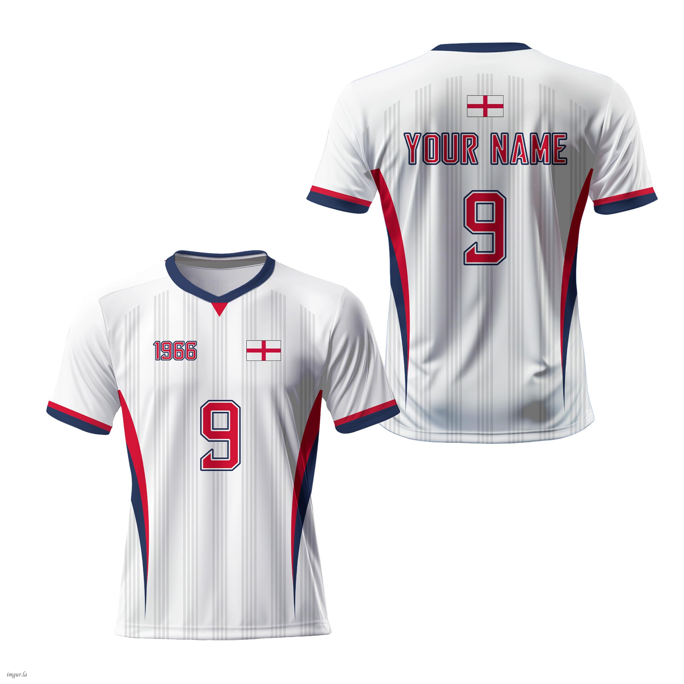 WeiaiziY England Top Football Shirt, 2026 Personalized Football Jersey with Custom Name, Number, Unique Design Gift for Kids, Boys and Men Womens,Breathable — image 1
