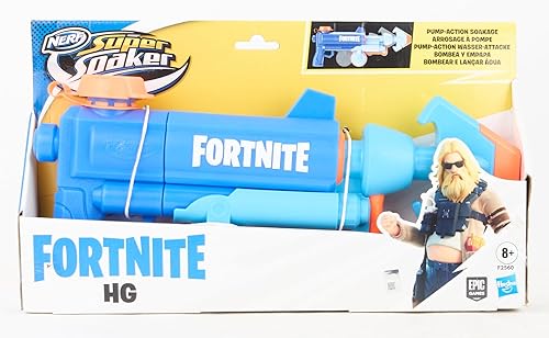 Miniatura 9 de Nerf Super Soaker Fortnite HG Water Blaster - Bomba de acción de remojo para juegos de agua de verano al aire libre - para adolescentes y adultos