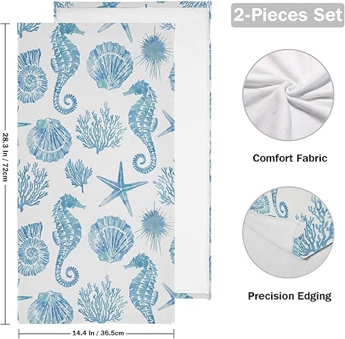 Miniatura 2 de SHUSTARY Paquete de 2 toallas de mano de cactus verde menta para baño, plantas suculentas tropicales de verano, blancas, suaves, absorbentes,