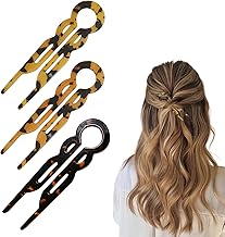 3Pcs French Hair Pin, U-Shaped Hair Pin French Sticks for Women, French Twist Hair Accessories, Elegant Amber French Pin Set Lightweight & Damage-Free for All Hair Types