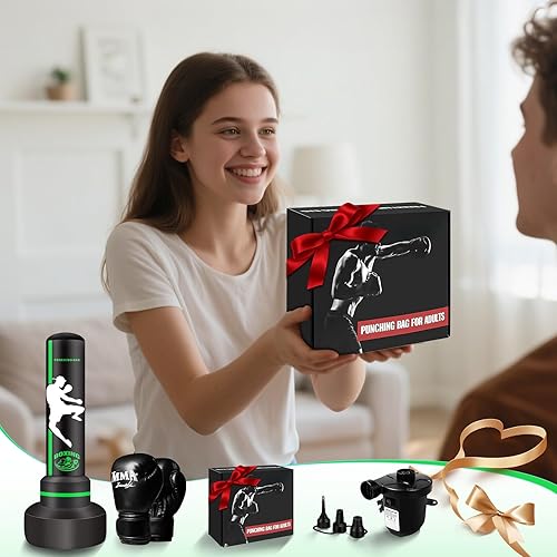 Miniatura 7 de Saco de boxeo pesado con soporte para adultos y adolescentes, bolsas de boxeo independientes de 70 pulgadas, bolsa pesada con guantes de boxeo y