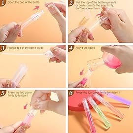 FANDAMEI Mini Clear Spray Bottle, 10 Pack 8ml Mini Plastic Spray Bottle Empty, Fine Mist Refillable Mini Perfume Bottle, Perfume Atomizer, Small Empty Sample Containers, Plastic Portable Travel Bottle