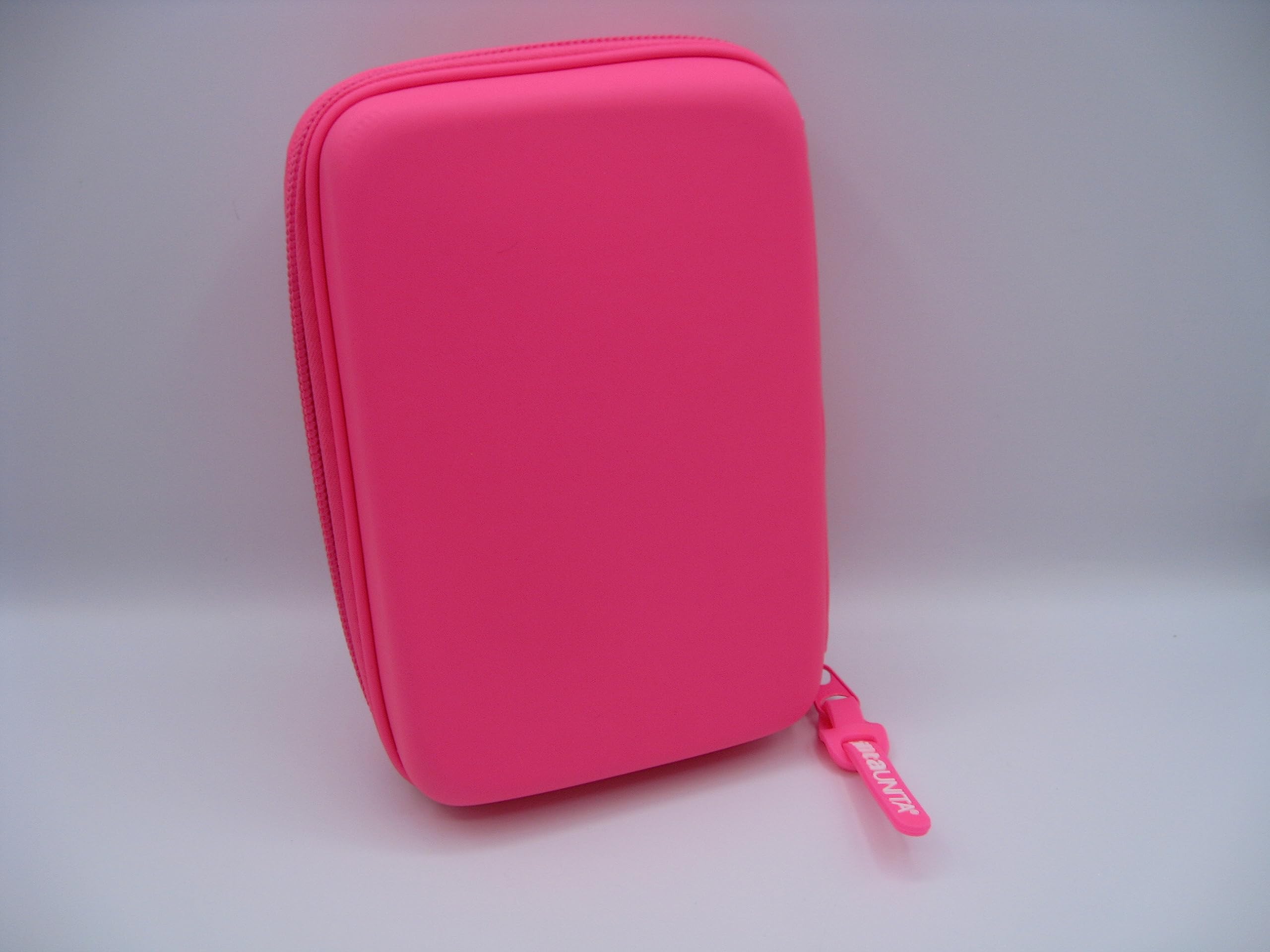 Estuche de color Untia One Time completo con 3 compartimentos, 1 cremallera, Fucsia Fluo, Estuche