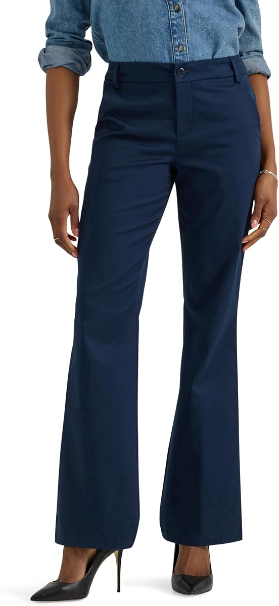 Lee Pantalón de talle medio sin arrugas para mujer