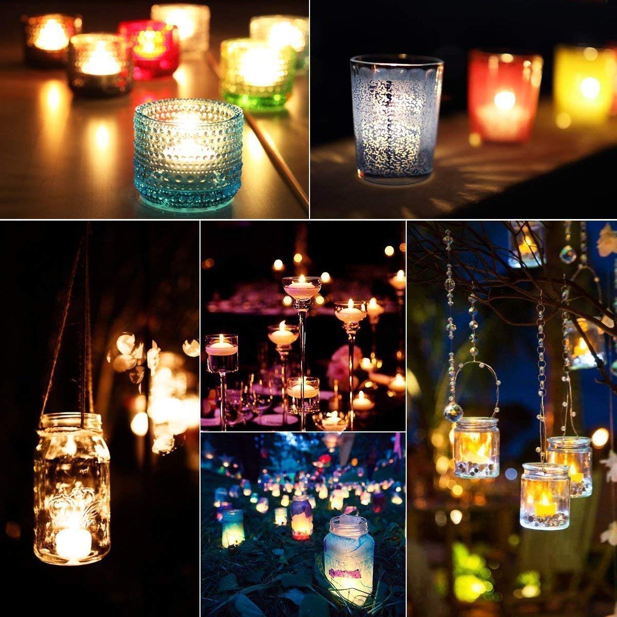 Yakpo Lot de 36 bougies chauffe-plat LED à piles - Sans flamme vacillante - Pour mariage, fête bleue, Noël, Halloween - Décorations en forme de citrouille
