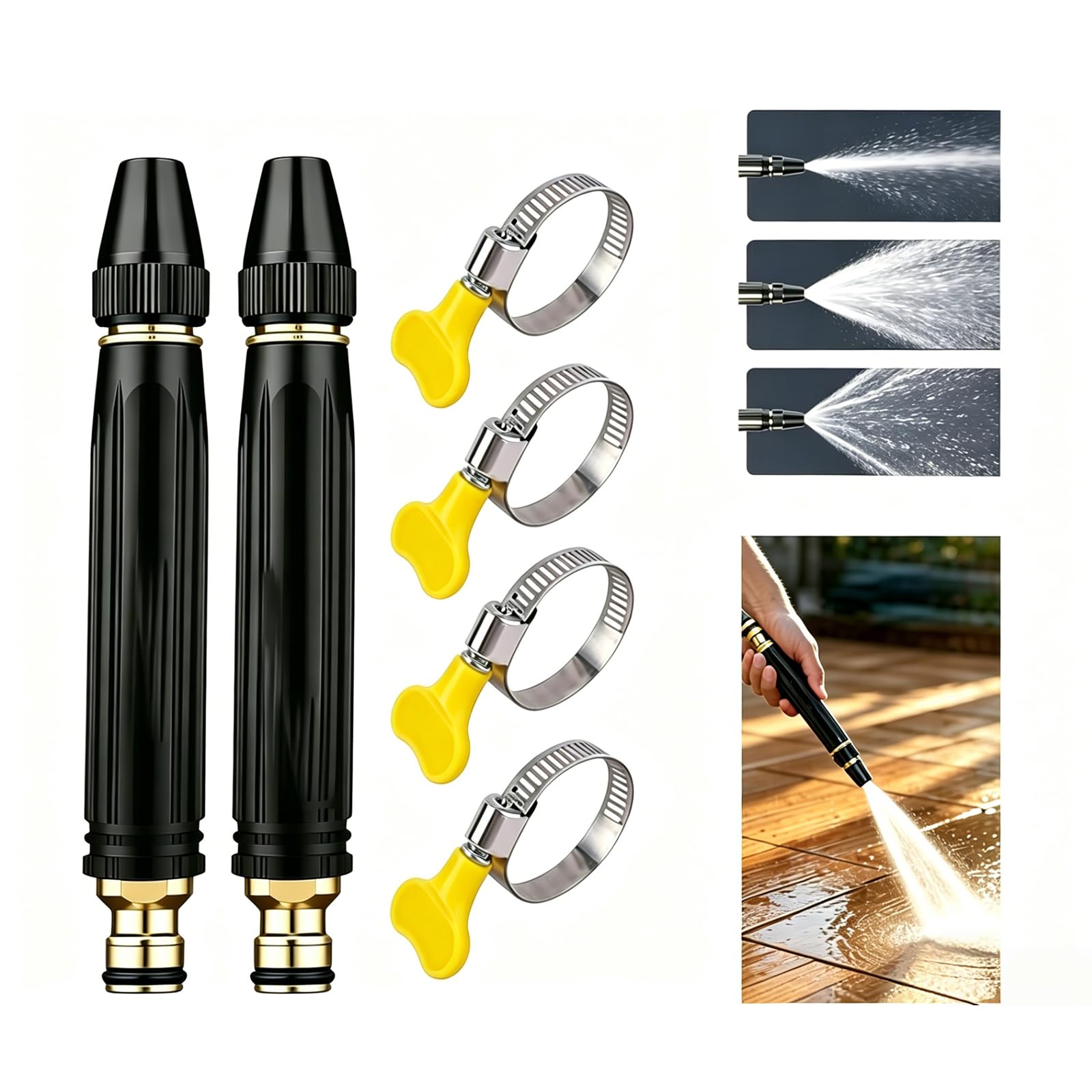 Photo 1 of 2026 Upgraded High Pressure Water Gun, Home High Pressure Car Wash Water Gun with Adjustable Spray Patterns for Car Washing, Watering Plants (2PCs)