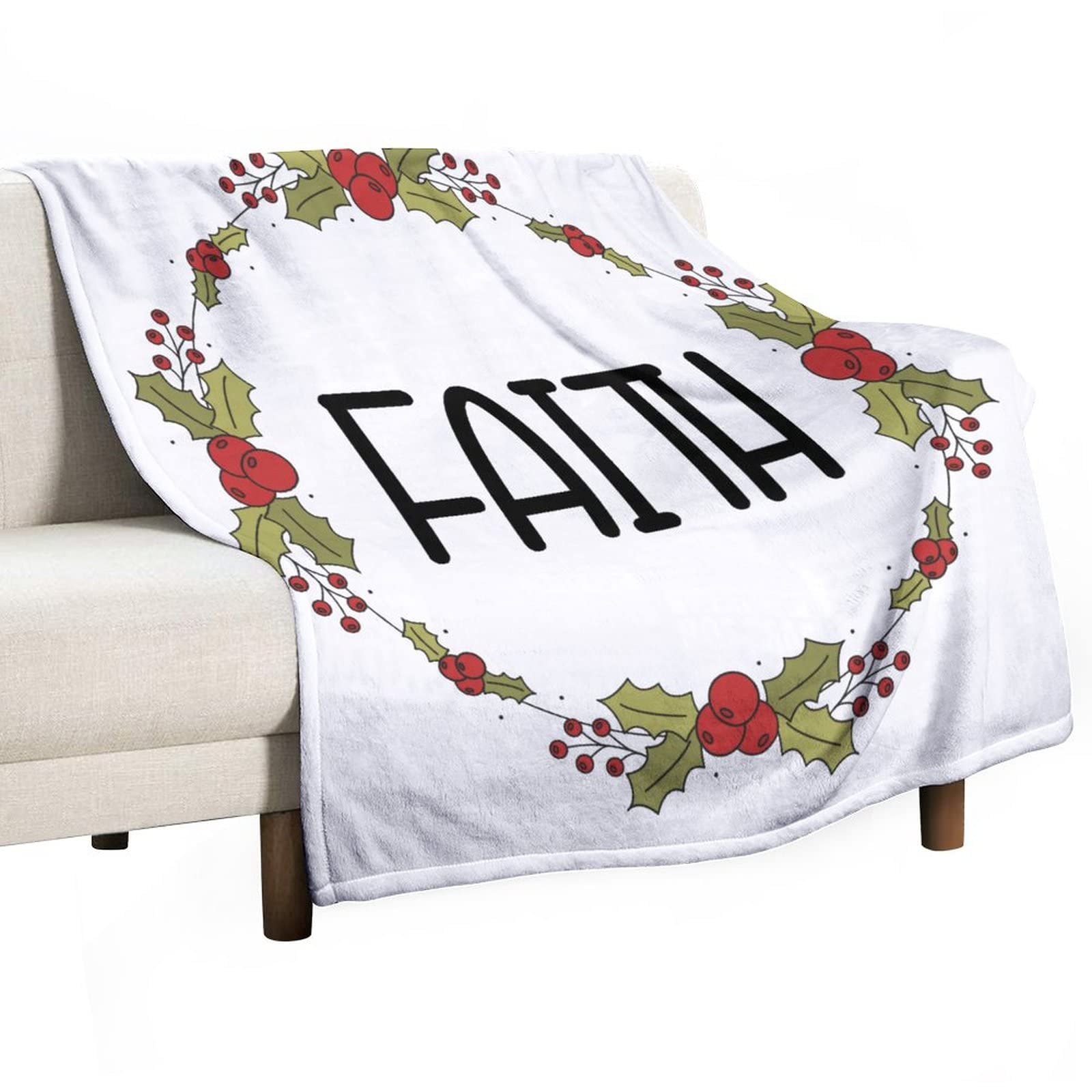 Couverture duveteuse couronne de Noël pour cocooner sur le canapé en hiver