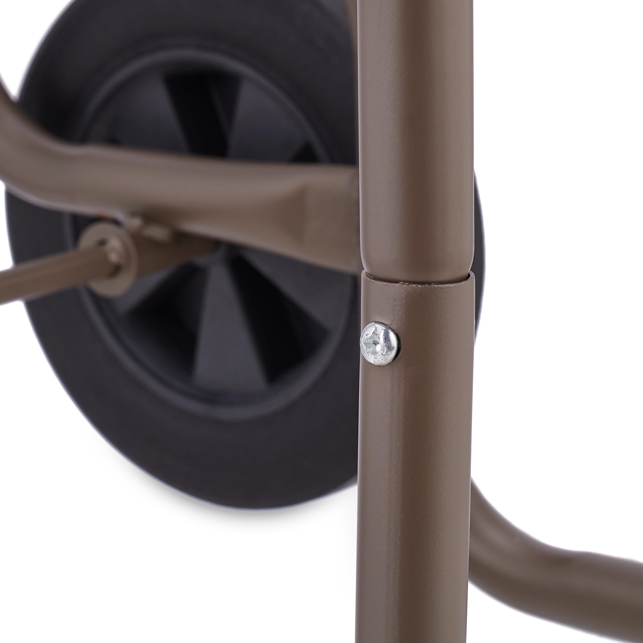 Relaxdays Range-bûches Mobile, 2 Roues, Jusqu’à 60 kg, pour bûches Standards, Support Bois de Chauffage, Acier, Marron