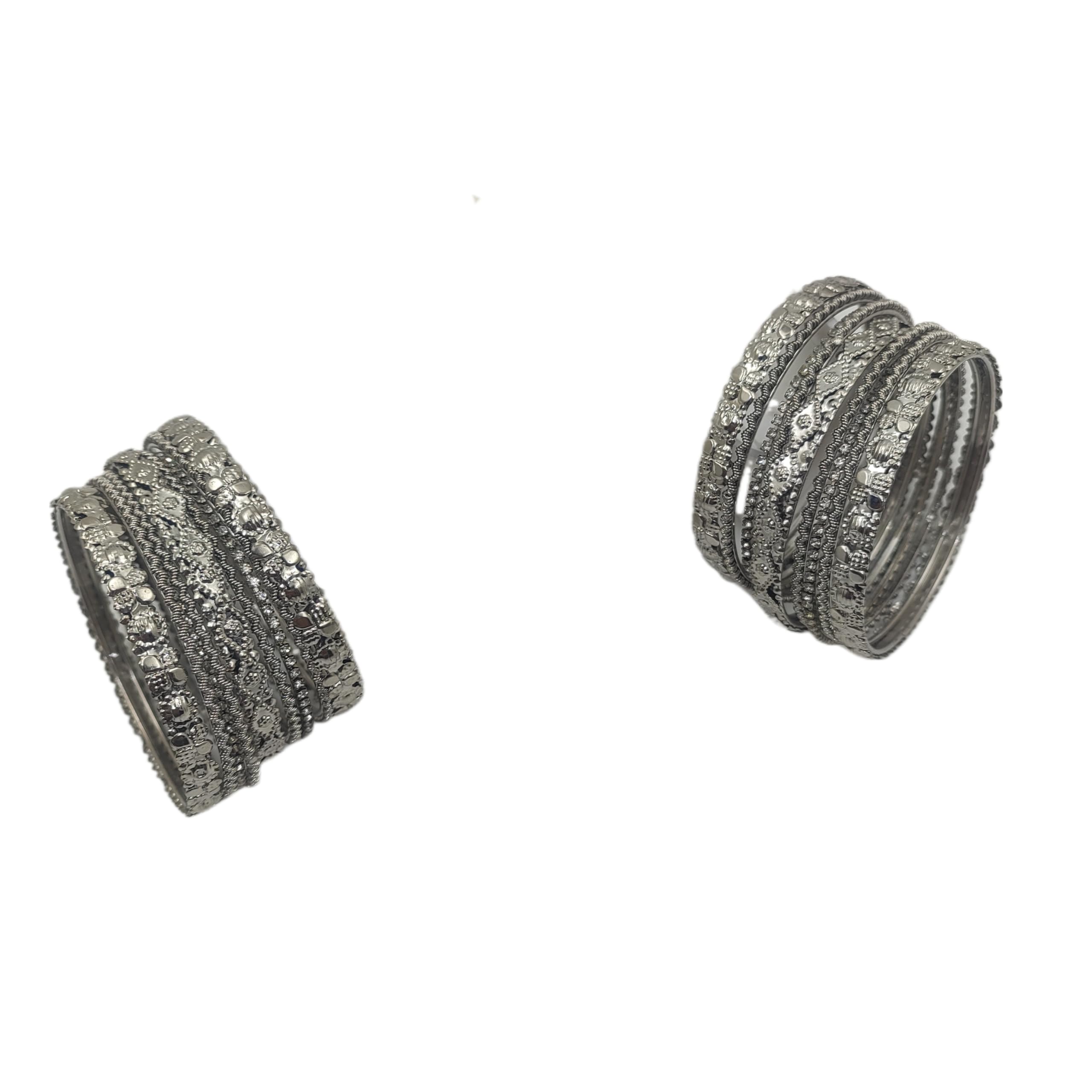 MEHAK CURATORS Traditional Silver Plated Oxidized Bangles Set for Women and Girls (2.4) (B0D8TN2JCF) Amazon Price History, Amazon Price Tracker