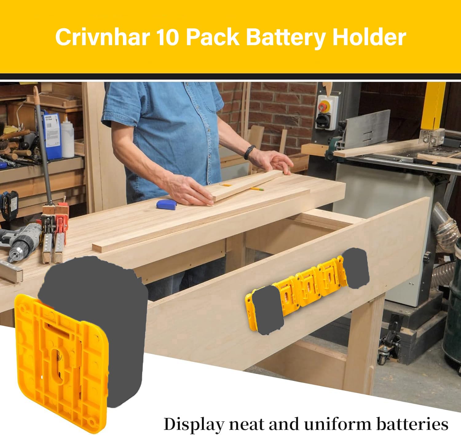 Amazon.co.jp: Crivnhar バッテリーホルダー 10個パック Dewalt 20V バッテリーマウント ドックホルダー DCB200  DCB201 DCB202 DCB203 DCB204対応 (ネジ20本付き バッテリーなし) : DIY・工具・ガーデン Crivnhar バッテリーキャリングホルダー DeWalt 20V用 バッテリーストレージオーガナイザーラック 2.0Ah-10.