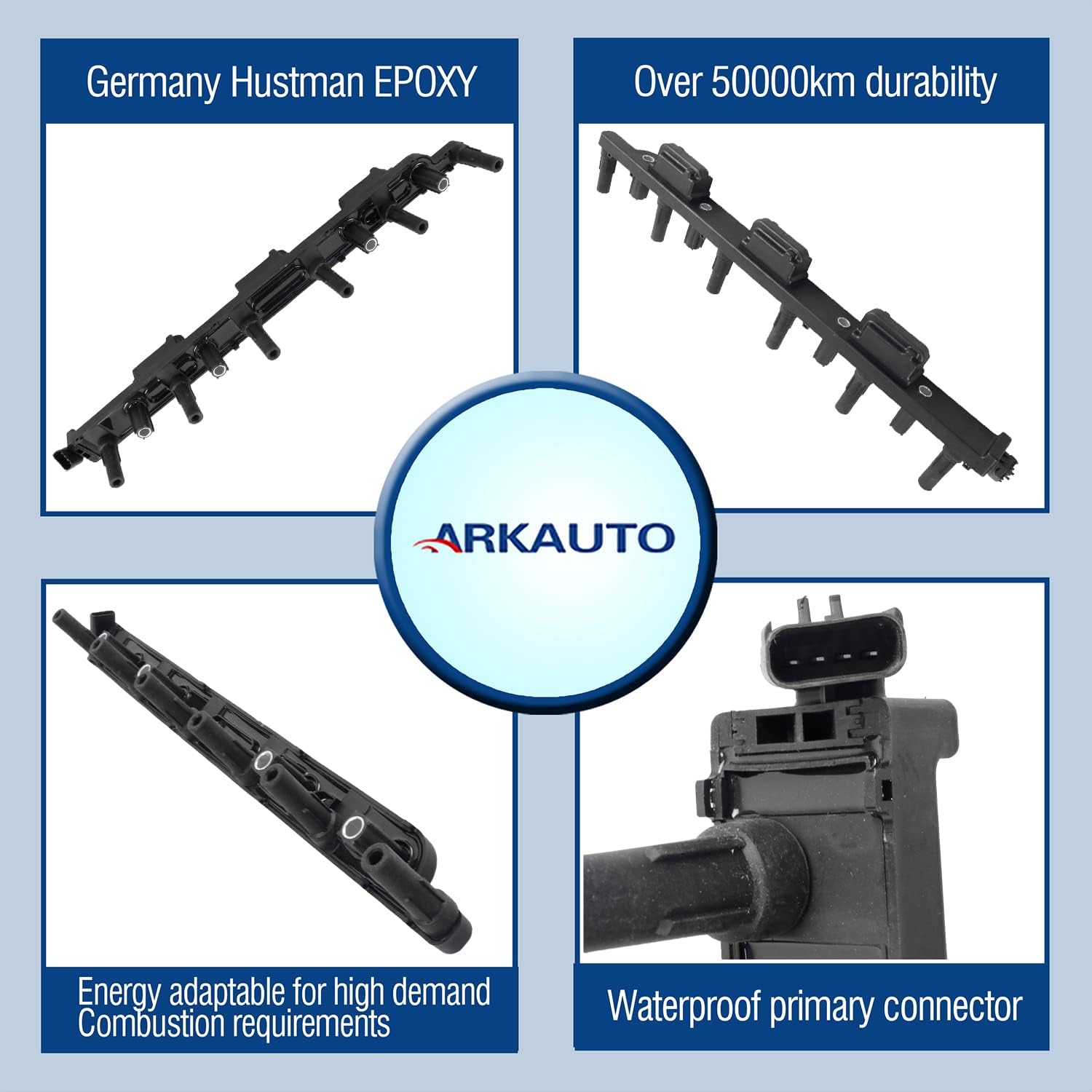 IGNITION COIL UF-296 UF296 6041476AA 56041-476AA 56041476AB 56041-476AB 5C1181 JM5502 C1263 SET OF 1 COMPATIBLE WITH JEEP CHEROKEE GRAND CHEROKEE WRANGLER 4.0L L6