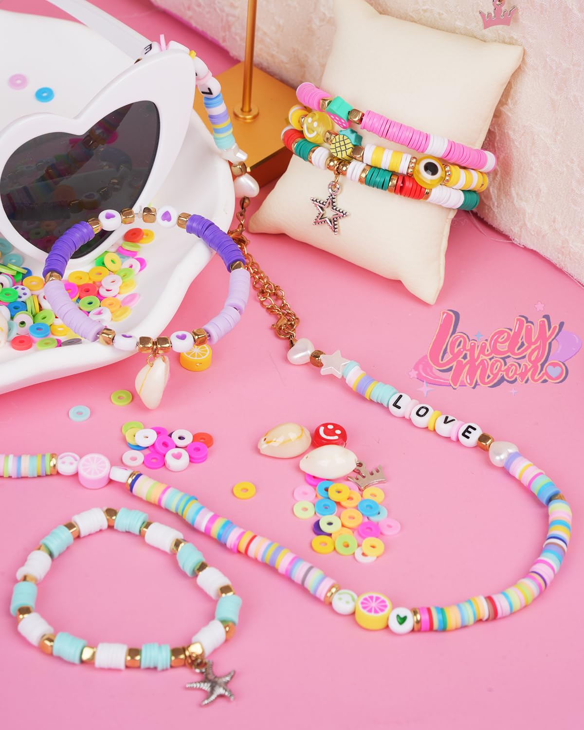 Amazon.com: LovelyMoon Bracelet Making Kit 5000 Pcs Clay Beads 