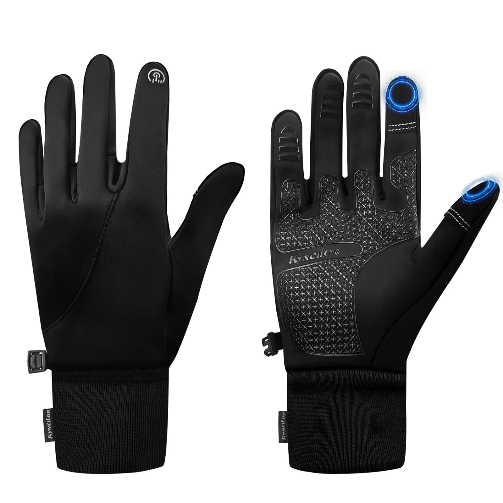 Running Gloves, Warm Winter Gloves Anti-Slip TouchScreen Cycling Gloves for Men Women, Outdoor Windproof Water-Resistant Thermal Gloves for Biking Sports Walking Skiing Driving Riding