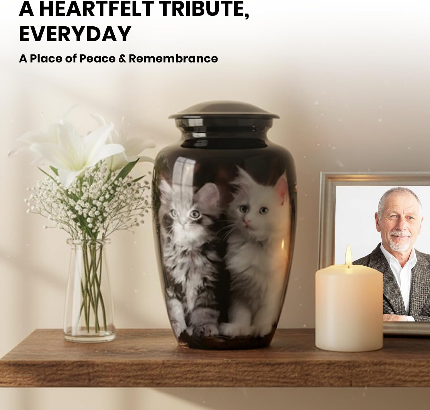 Unique Urns for Human Ashes Adult Male & Female with Spiritual Significance | Cremation Urn | Decorative Burial & Funeral Urn for Men & Women (Medium 200 Cu/in)